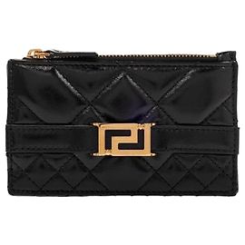 Versace Goddess Zip Card Holder Black