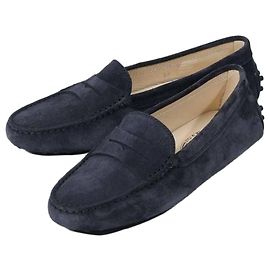 Tod's Botas de camurça e couro azul escuro Azul