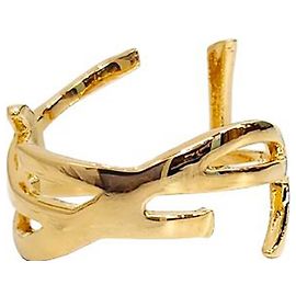 Saint Laurent Anello Opium Twist Logo D'oro Metallico
