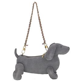Thom Browne Bolsa Baby Hector em camurça de bezerro Cinza