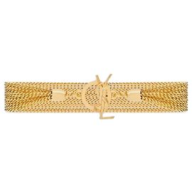 Saint Laurent Pulseira de corrente Cassandre em metal Dourado Metálico