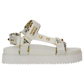 Versace Couture Platform Sandals White