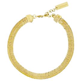 Saint Laurent Pulseira Serpente Dourada Dourado Metálico