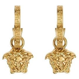 Versace Orecchini Medusa Greca D'oro Metallico