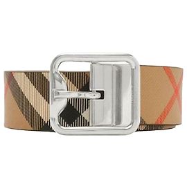 Burberry Cinto reversível com fivela xadrez Marrom