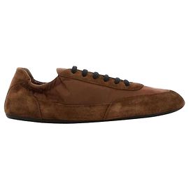 Prada Kollapsbare Re-Nylon- und Wildleder-Sneaker Braun