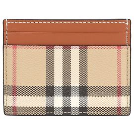 Burberry Checked Card Holder Brown