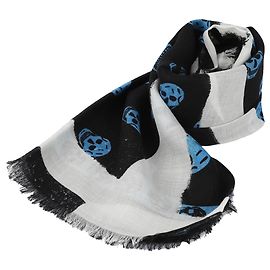 Alexander Mcqueen Sciarpa Skull Blu