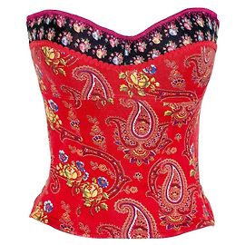 Corsé Christian Dior estampado paisley rojo Roja Multicolor