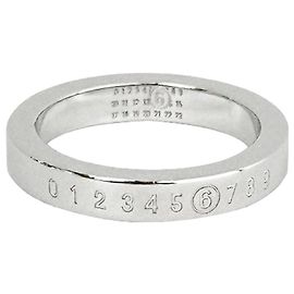 Maison Martin Margiela Engraved Logo Ring Palladium Silvery Metallic