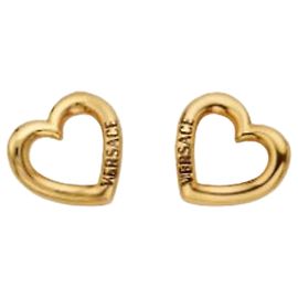 Versace Boucles d'oreilles en forme de cœur Doré Métallisé
