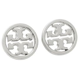 Tory Burch Brincos com logo studado Prata Metálico