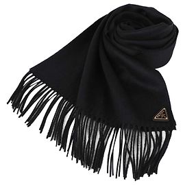 Prada Sciarpa in seta e cashmere Nero