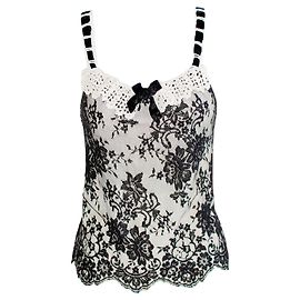 Canotta in pizzo Christian Dior Nero Bianco