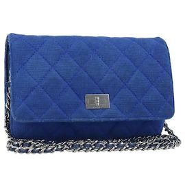 Chanel Wallet on Chain Canvas Navy blue