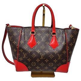 LOUIS VUITTON Phenix Monogram Canvas Shoulder Bag Brown/Red Brown Red