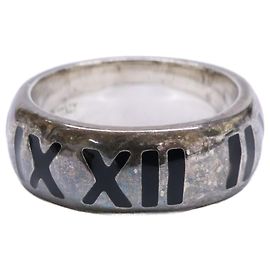 Tiffany & Co. 925 Flat Atlas Band Ring Silvery