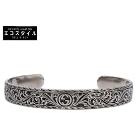 Gucci Silver 925 Interlocking G Arabesque Bangle Silvery
