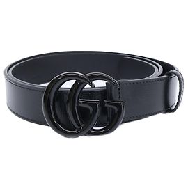 Cinturón de cuero Gucci GG Marmont Negro
