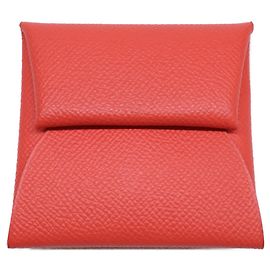 Hermès HERMES Bastia Epsom Leather Coin Case in Orange Orange