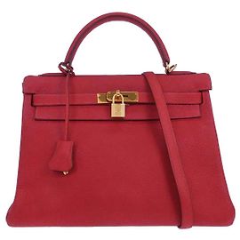 Hermès Hermes Kelly Red Togo com Gold Hardware 32 Vermelho