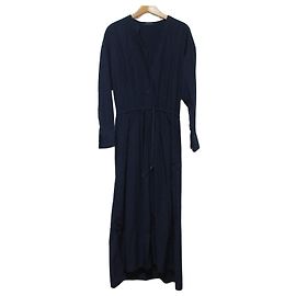Autre Marque BARNYARDSTORM V-Ausschnitt Langkleid Blau Marineblau