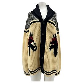Autre Marque Beige Strickjacke aus Wolle und Kaschmir Braun