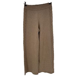 Autre Marque Braune gerade Hose aus Kaschmir Braun