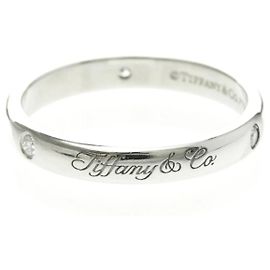 Tiffany & Co. Notes Wedding Band Ring Platinum with diamonds Silvery