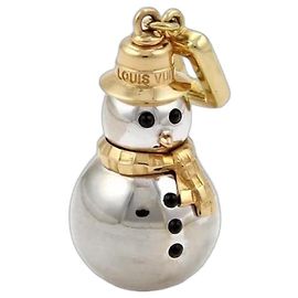 Pingente Boneco de Neve Louis Vuitton Ouro Branco 18K Branco