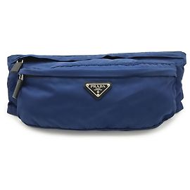 Borsa a Tracolla Prada Triangle in Nylon Nero Blu Nero Blu