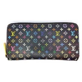 Louis Vuitton Zippy Wallet Monogram Multicolor Black Multiple colors