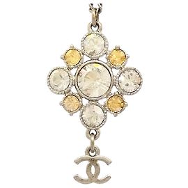 Chanel Coco Mark Strass-Halskette Silber