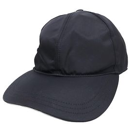 Boné de beisebol Prada em Re-Nylon com logo triangular Preto