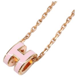 Hermès Colar Pendente Mini Pop H HERMES Rosa Dourado