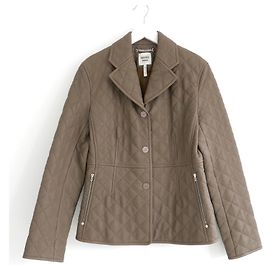 Jaqueta de couro de cervo Equestre Hermès acolchoada taupe Taupe