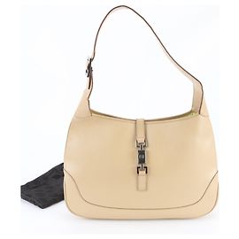 Gucci Jackie Leather Shoulder Bag Beige