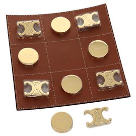 Céline CELINE Tic Tac Toe Board Game Domino metal Gold Tone Auth INZ045SM Other