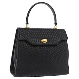 BALLY Borsa a mano in pelle nera e oro Auth YKZ1229 Nero D'oro