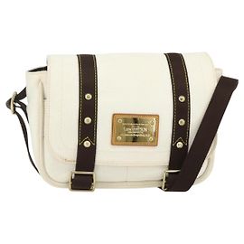 LOUIS VUITTON Antigua Buzzus PM Bolsa de Ombro Bege Marrom M40042 LV Auth am11359A Marrom Bege