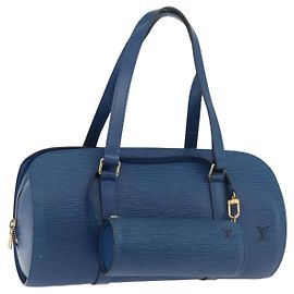 LOUIS VUITTON Bolsa de Mão Epi Soufflot Azul M52225 LV Auth yk20328A Azul