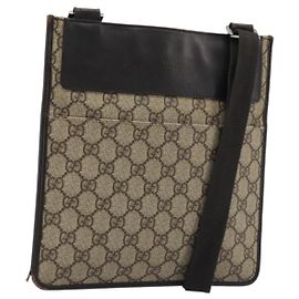 Borsa a Spalla GG Canvas Gucci PVC Beige Argento 27639 Auth yk20236 Argento Beige