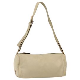 Borsa a Spalla PRADA Nylon Beige Oro Auth 175188 Beige D'oro