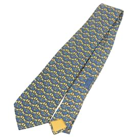 Hermès HERMES Cravatta in Seta Gialla Auth 174888A Giallo