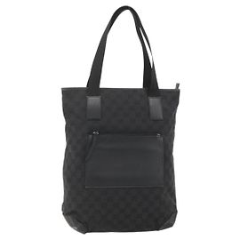 Borsa Tote GG in Tela Gucci Nera Argento 28892 Auth 175748 Nero Argento