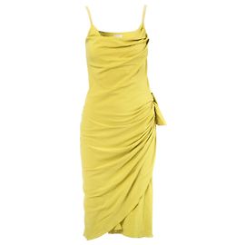 Autre Marque Robe midi drapée jaune citron Anna Molinari Doré