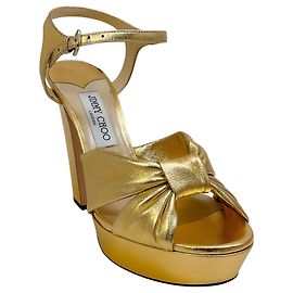 Sandali con piattaforma Heloise 120 in pelle dorata Jimmy Choo D'oro