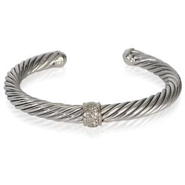 David Yurman Sterling Silber Diamant Einzelstation Kabelarmband Andere