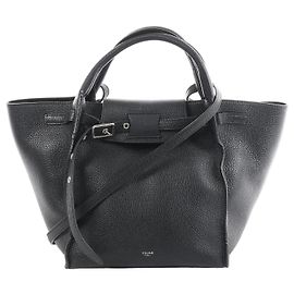 Céline CELINE Big Bag Small Leather 2way Handbag in Black Black