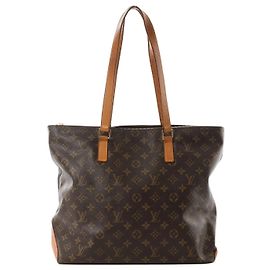 Sac à main Cabas Mezzo Monogram Louis Vuitton en cuir marron M51151 Marron
